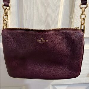 Kate Spade Plum Crossbody Bag with Gold Chain